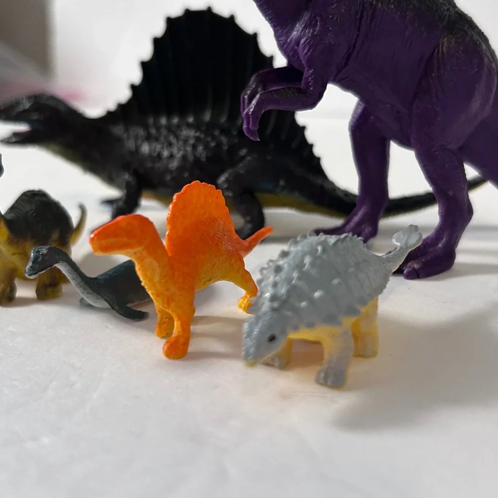 Vintage Style Dinosaur Toy Figure Lot of 7 Spinosaurus Pachycephalosaurus Multi